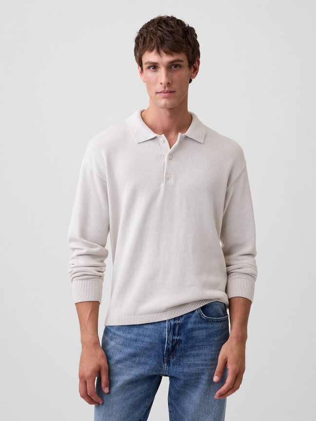 Relaxed Polo Sweater gap relaxed polo sweater