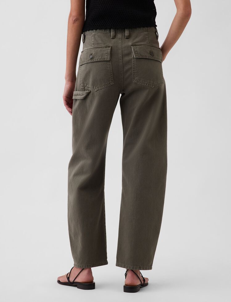 Mid Rise Barrel Utility Ankle Pants gap mid rise barrel utility ankle pants