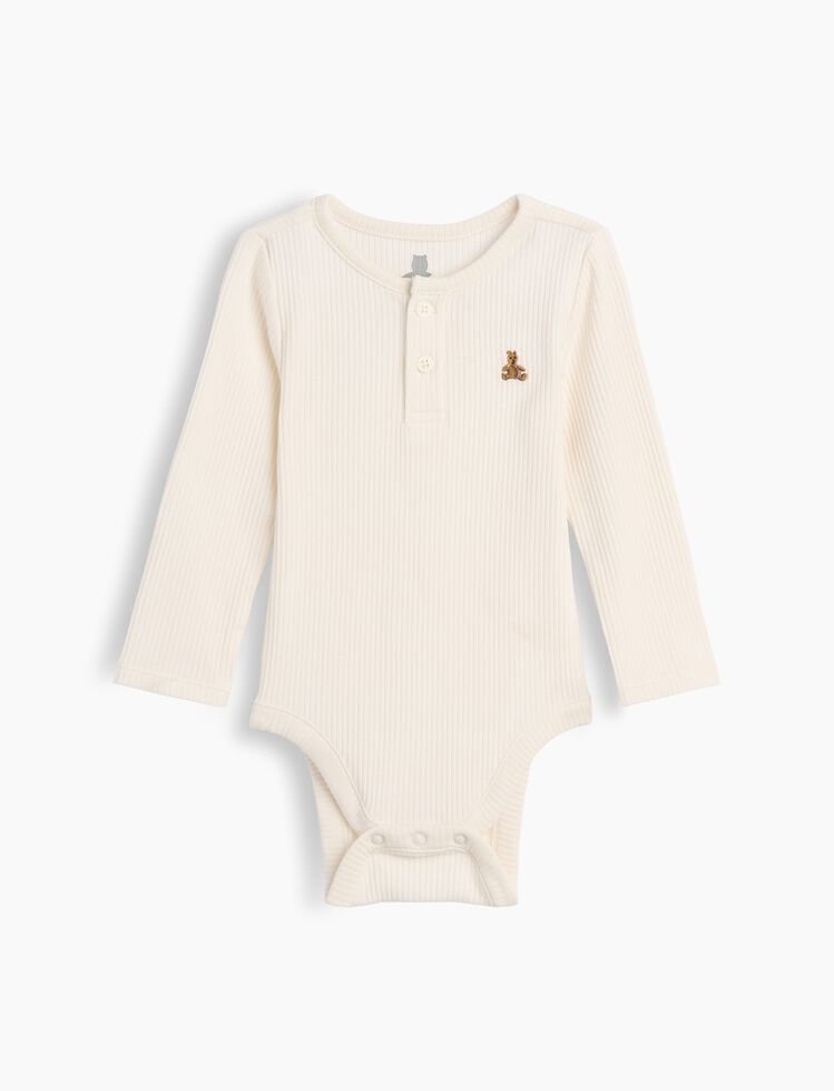 Baby First Favorites TinyRib Henley Bodysuit gap baby first favorites tinyrib henley bodysuit