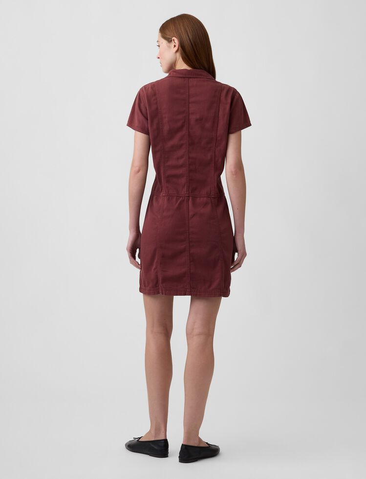 Denim Button-Front Mini Dress gap denim button front mini dress
