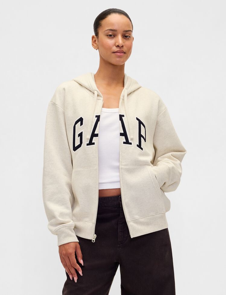 Relaxed Gap Logo Zip Hoodie relaxed gap logo zip hoodie