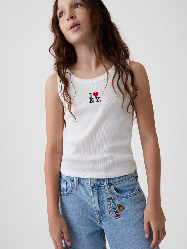 Kids Low Rise Embroidered I Heart NY Baggy Jeans gap kids low rise embroidered i heart ny baggy jeans