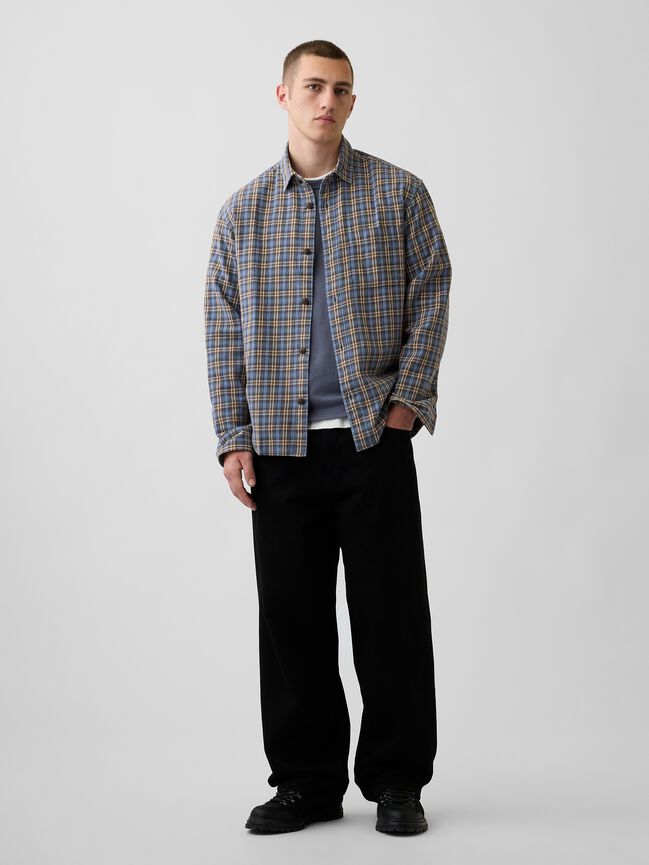 Sunwashed Twill Relaxed Plaid Shirt gap sunwashed twill relaxed plaid shirt