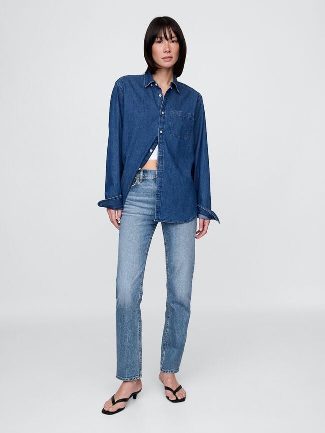 High Rise '90s Slim Straight Jeans gap high rise 90s slim straight jeans