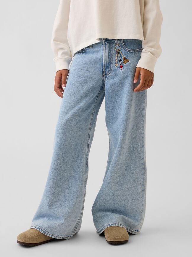 Kids Low Rise Embroidered I Heart NY Baggy Jeans gap kids low rise embroidered i heart ny baggy jeans