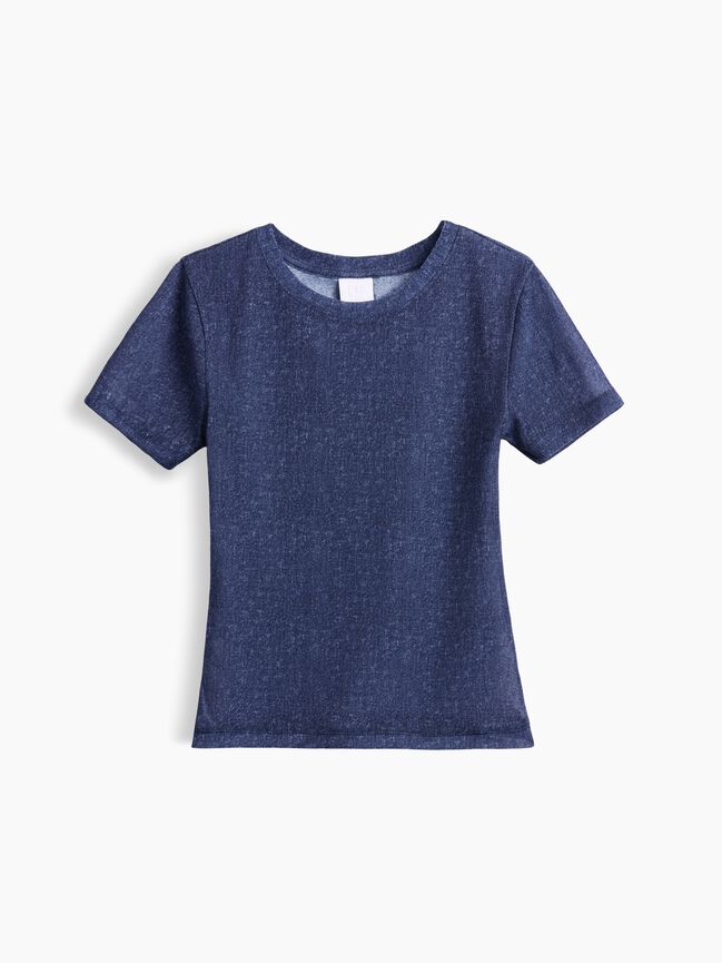 GapStudio Printed Denim Sheer T-Shirt gapstudio printed denim sheer t shirt