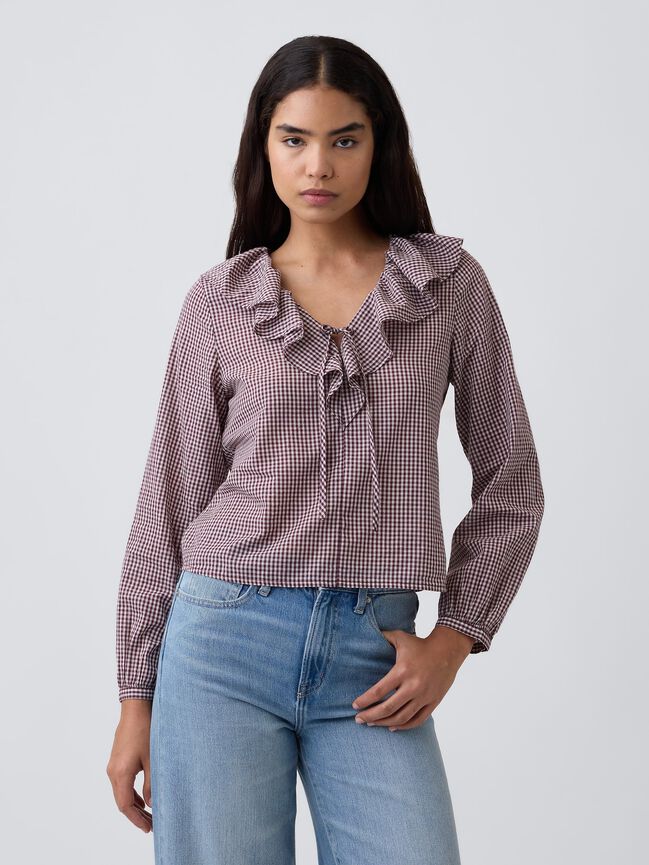 Relaxed Ruffle Top gap relaxed ruffle top