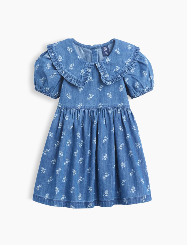 Baby & Toddler Denim Collared Floral Dress gap baby toddler denim collared floral dress