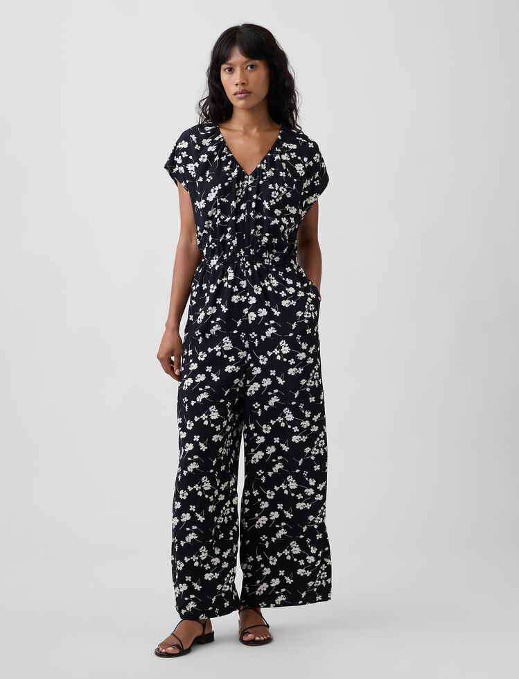 Flutter Sleeve Wide-Leg Jumpsuit gap flutter sleeve wide leg jumpsuit