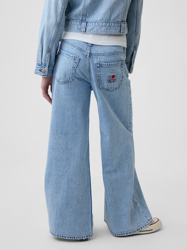Kids Low Rise Embroidered I Heart NY Baggy Jeans gap kids low rise embroidered i heart ny baggy jeans