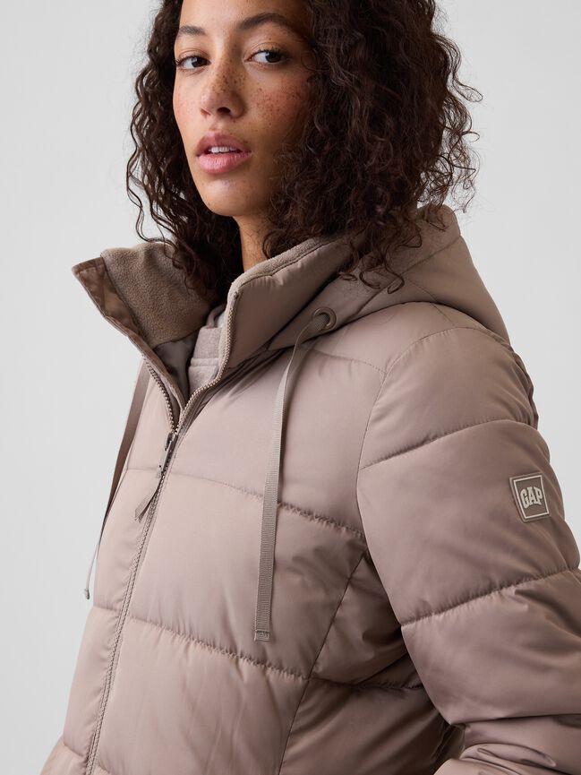 Relaxed Midi Puffer Coat gap relaxed midi puffer coat