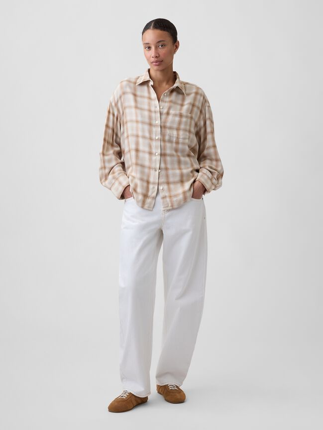 Oversized Shirt in Flannel gap oversized shirt in flannel