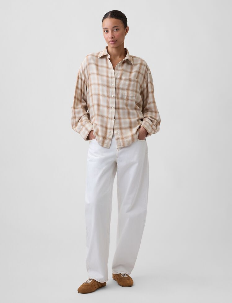 Oversized Shirt in Flannel gap oversized shirt in flannel