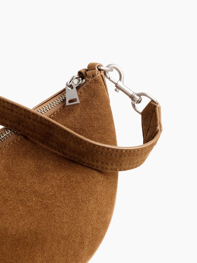 Small Vegan Suede Crescent Crossbody gap small vegan suede crescent crossbody