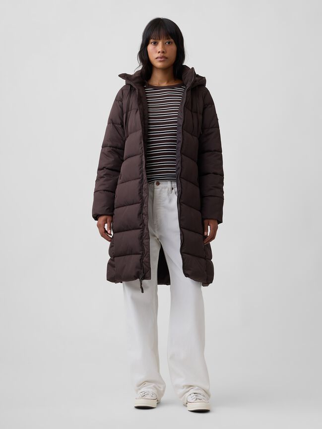 Relaxed Midi Puffer Coat gap relaxed midi puffer coat