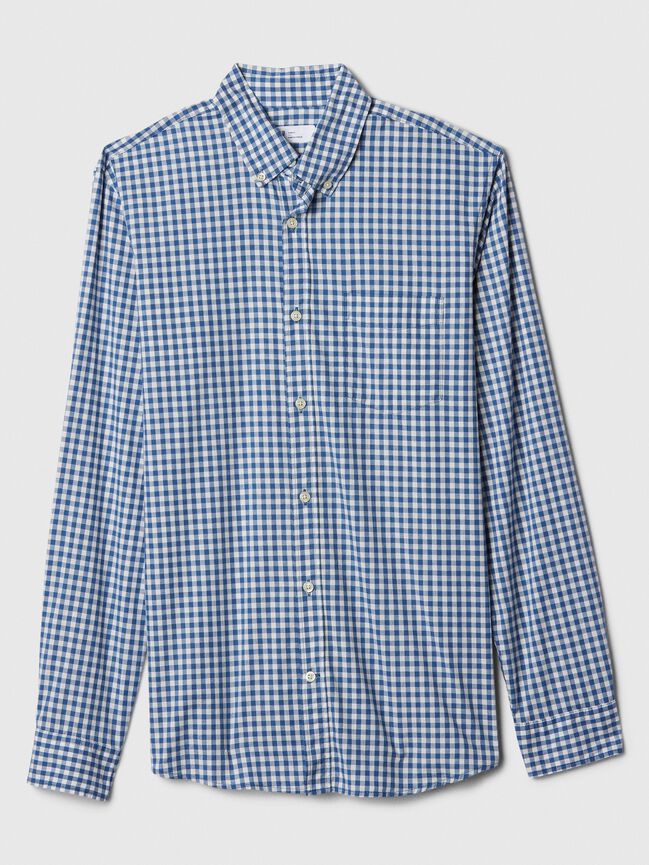 Stretch Poplin Shirt in Slim Fit gap stretch poplin shirt in slim fit