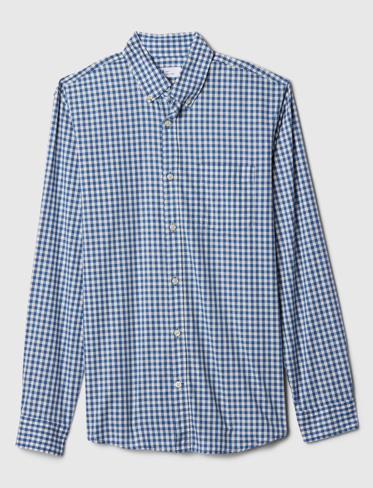 Stretch Poplin Shirt in Slim Fit gap stretch poplin shirt in slim fit