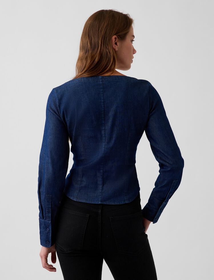 Denim Scoop Neck Top gap denim scoop neck top