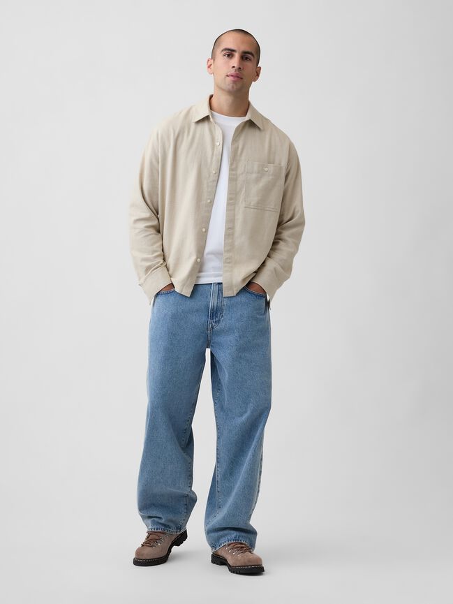 Flannel Shirt in Boxy Fit gap flannel shirt in boxy fit