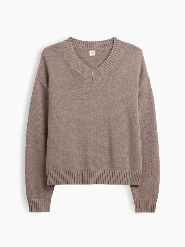Oversized V-Neck Sweater gap oversized v neck sweater