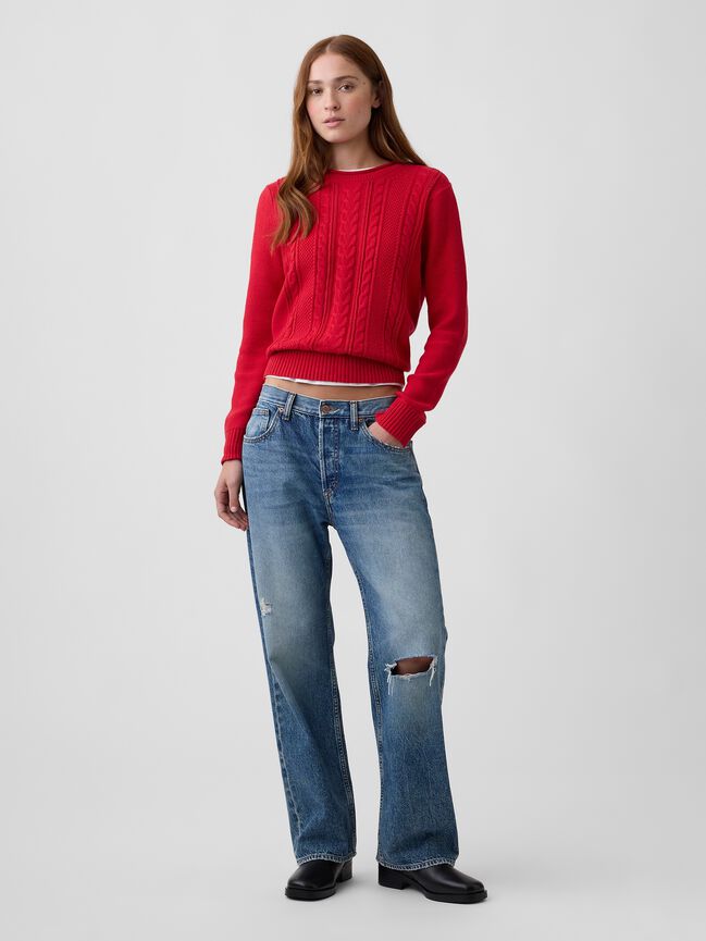 Rollneck Cable-Knit Sweater gap rollneck cable knit sweater