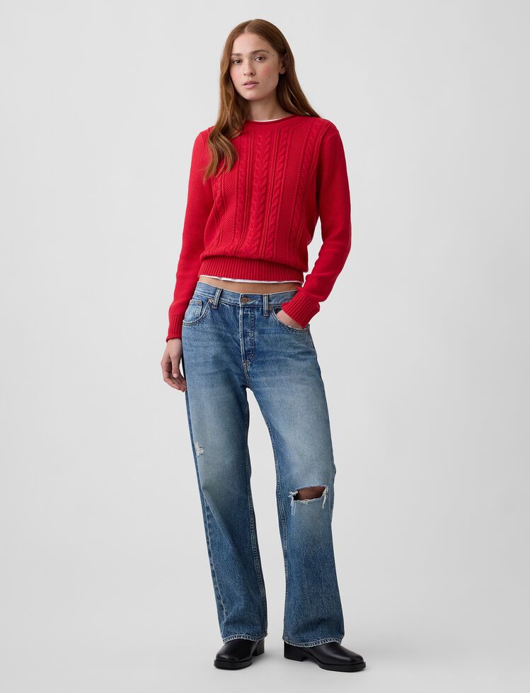 Rollneck Cable-Knit Sweater gap rollneck cable knit sweater