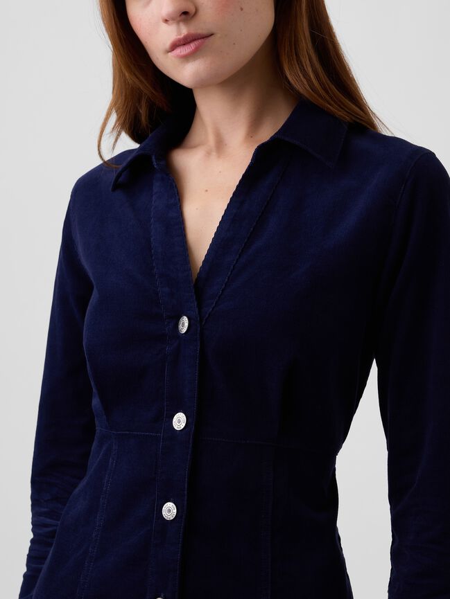 Fitted Collared Mini Dress gap fitted collared mini dress