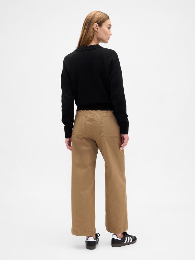 High Rise Print Easy Wide-Leg Khakis gap high rise print easy wide leg khakis