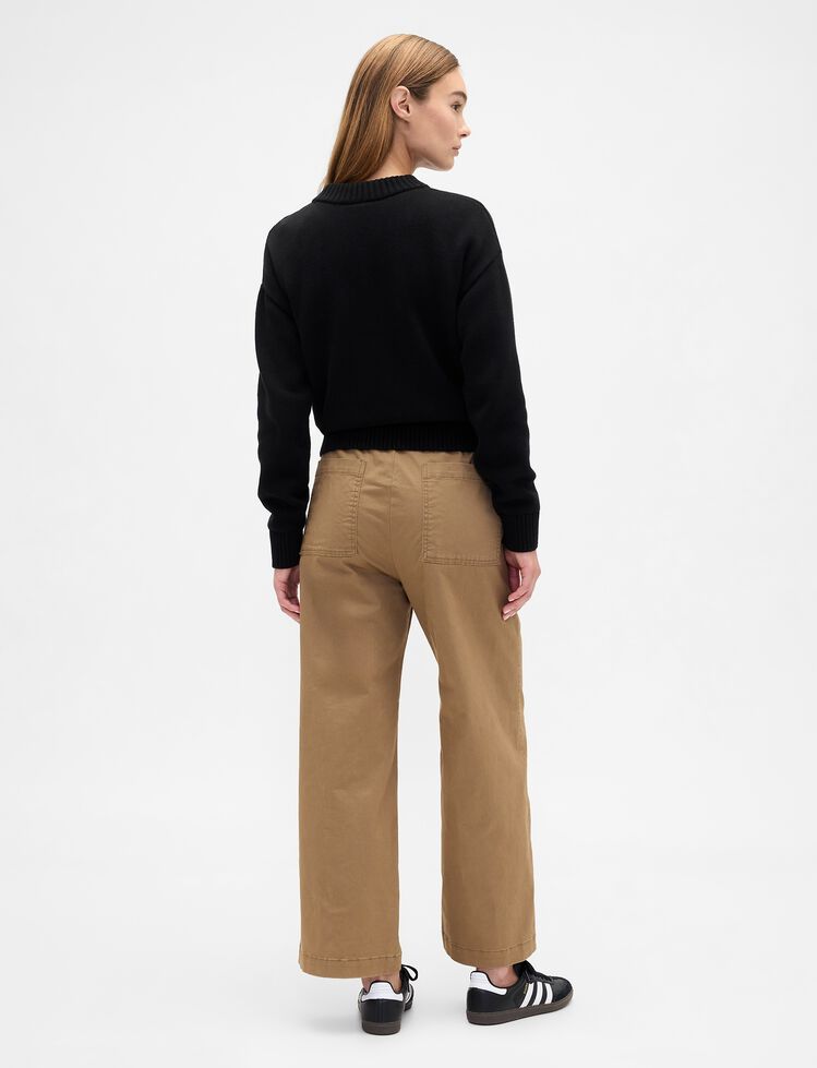 High Rise Print Easy Wide-Leg Khakis gap high rise print easy wide leg khakis