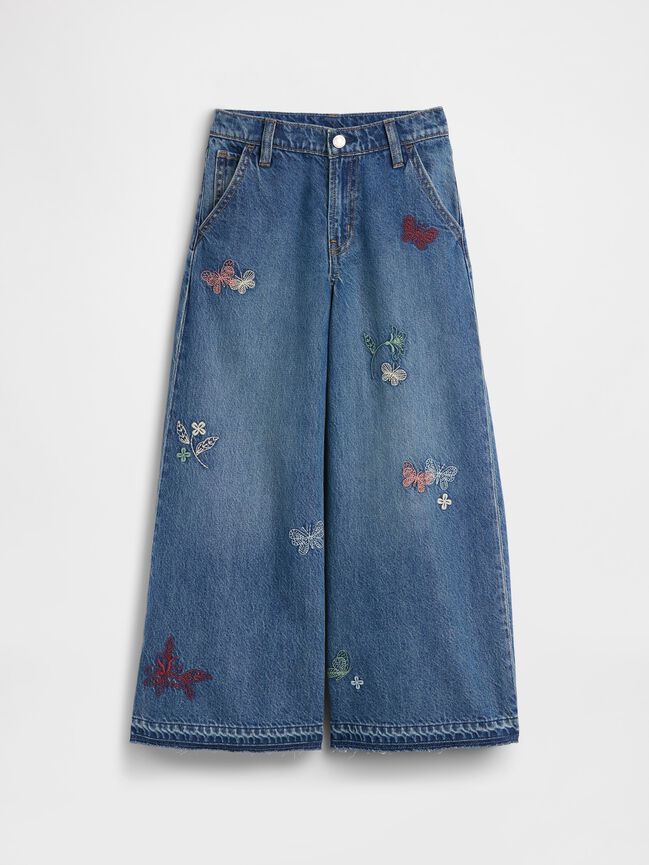 Kids Low Rise Embroidered Baggy Jeans gap kids low rise embroidered baggy jeans