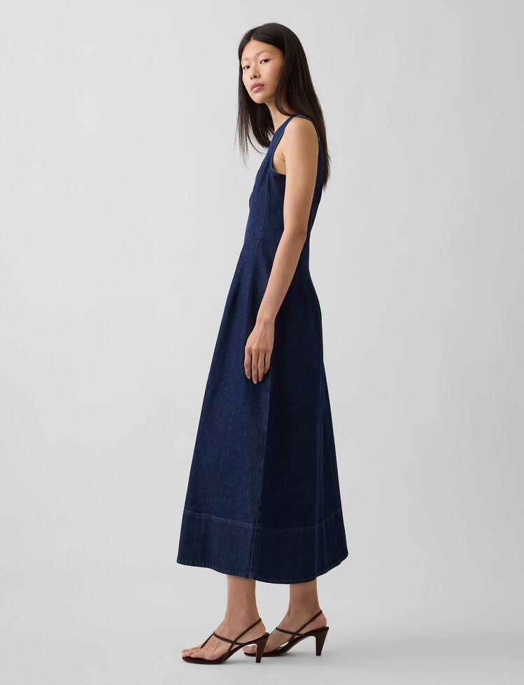 Denim V-Neck Maxi Dress gap denim v neck maxi dress
