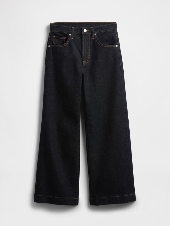 High Rise Wide-Leg Crop Jeans gap high rise wide leg crop jeans