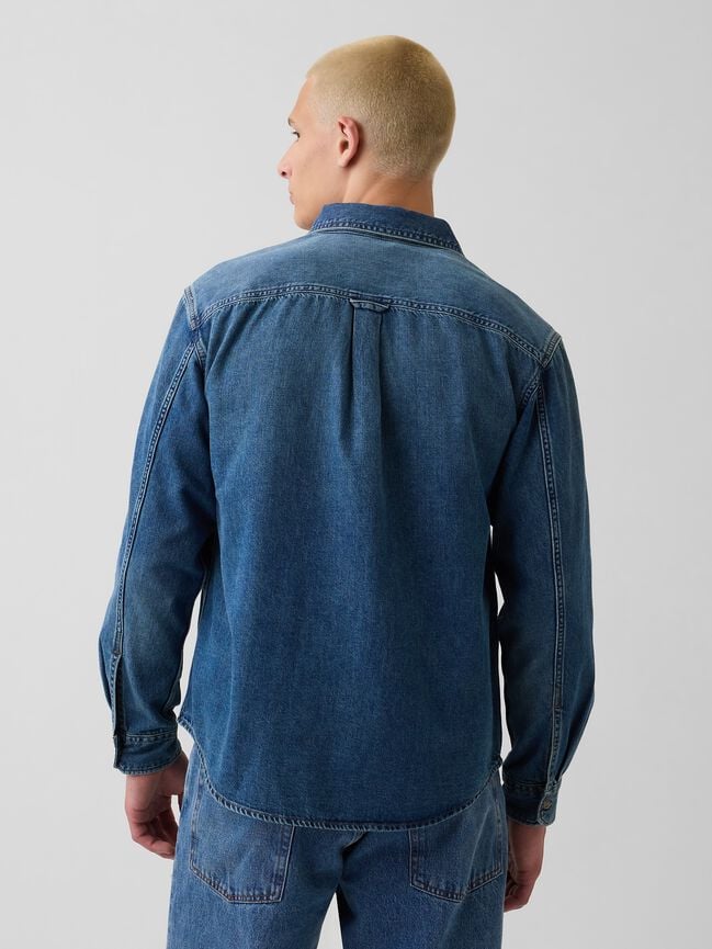 UltraSoft Denim Relaxed Utility Shirt gap ultrasoft denim relaxed utility shirt
