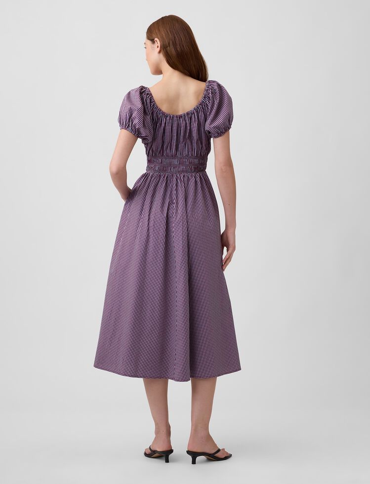 Puff Sleeve V-Neck Maxi Dress gap puff sleeve v neck maxi dress