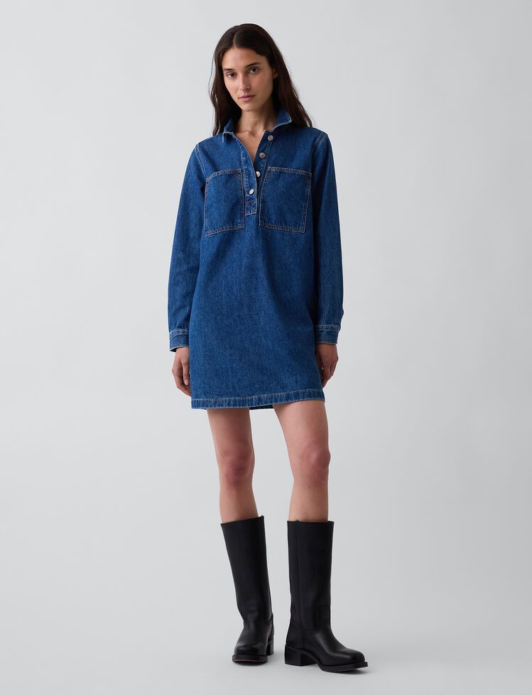 Denim Shift Mini Dress gap denim shift mini dress