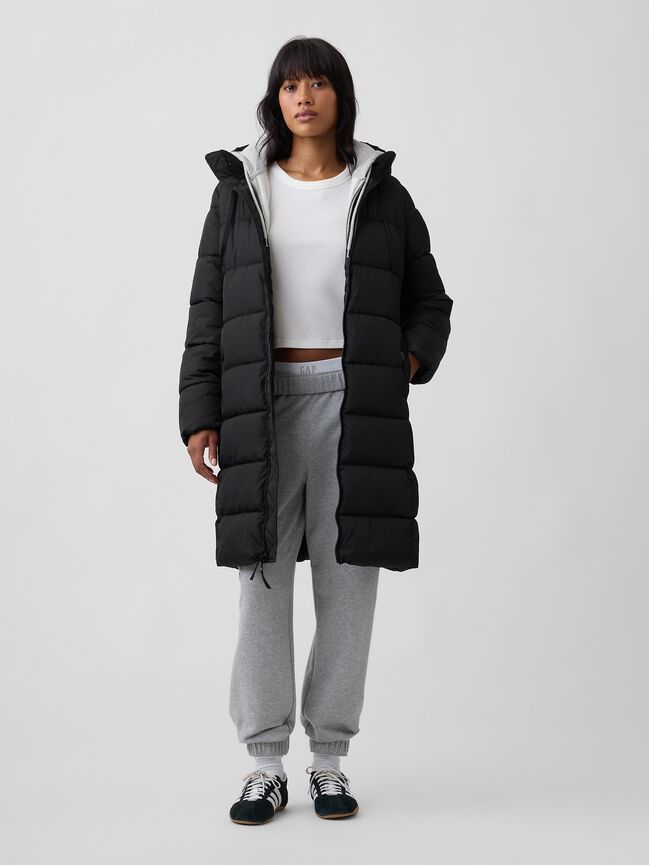 Relaxed Midi Puffer Coat gap relaxed midi puffer coat