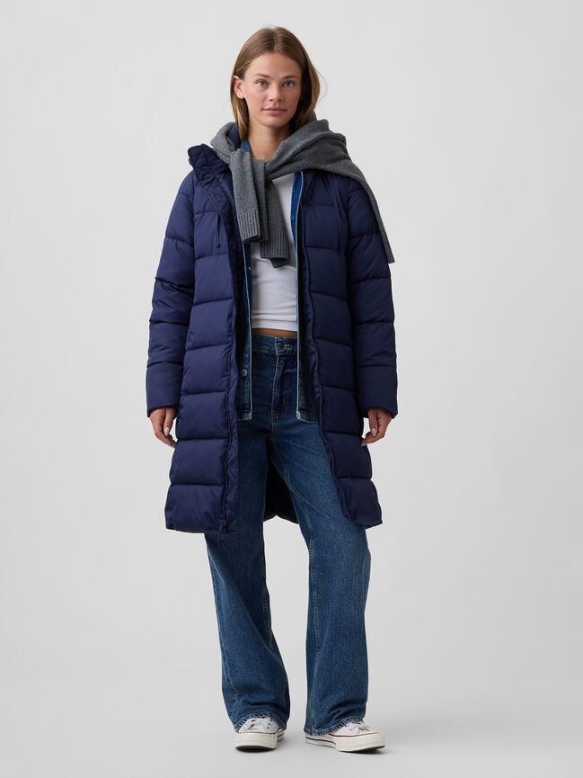 Relaxed Midi Puffer Coat gap relaxed midi puffer coat