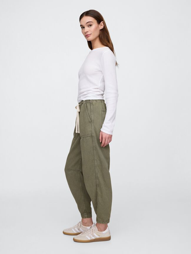 Mid Rise Pull-On Soft Barrel Jeans gap mid rise pull on soft barrel jeans