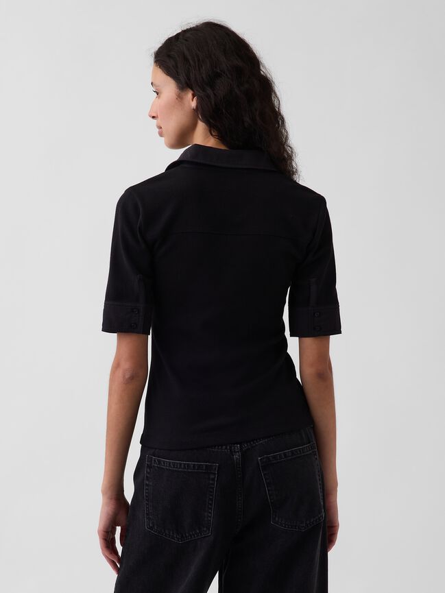 Modern Elbow-Sleeve Utility T-Shirt gap modern elbow sleeve utility t shirt