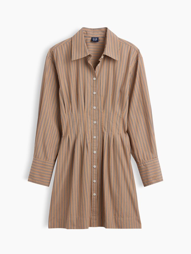 Organic Cotton Pleated Mini Shirtdress gap organic cotton pleated mini shirtdress