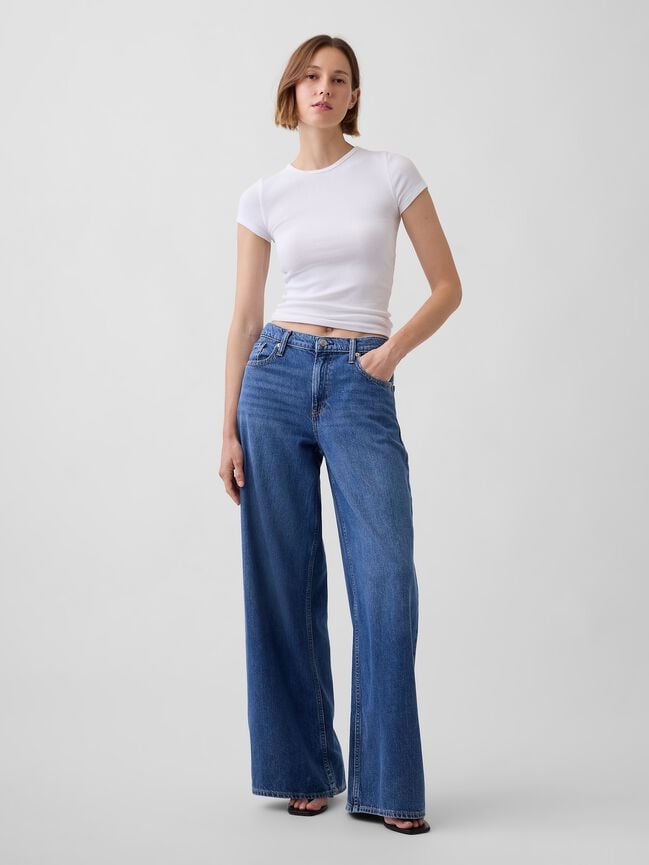 Mid Rise UltraSoft Baggy Jeans gap mid rise ultrasoft baggy jeans