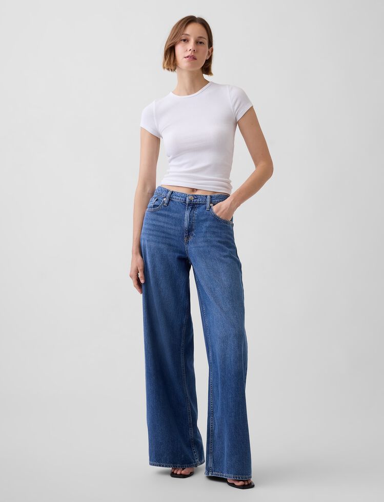 Mid Rise UltraSoft Baggy Jeans gap mid rise ultrasoft baggy jeans