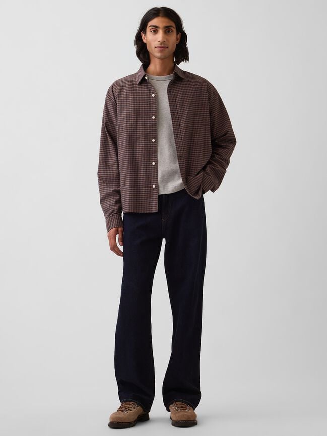 Relaxed Crop Straight-Hem Oxford Shirt gap relaxed crop straight hem oxford shirt