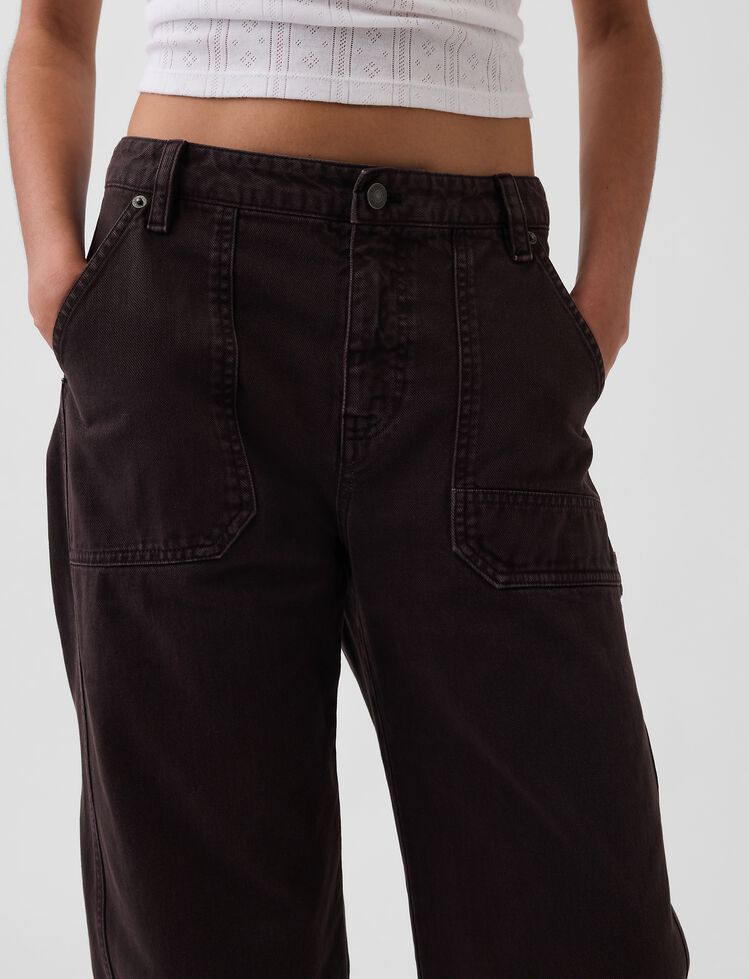 Mid Rise Barrel Utility Ankle Pants gap mid rise barrel utility ankle pants