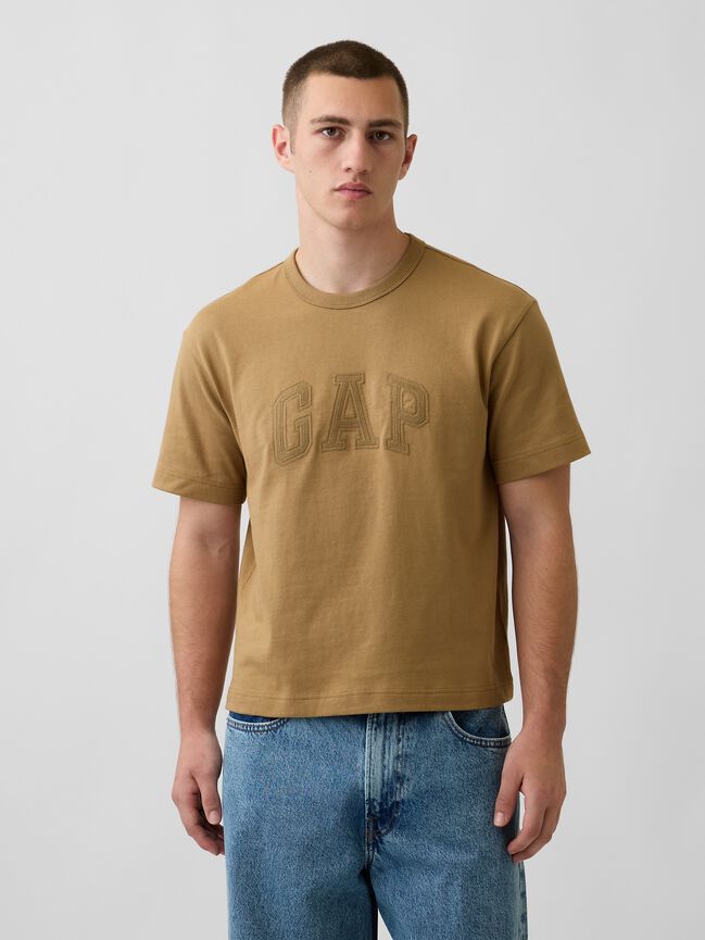 Heavyweight Relaxed Gap Logo Crop T-Shirt heavyweight relaxed gap logo crop t shirt
