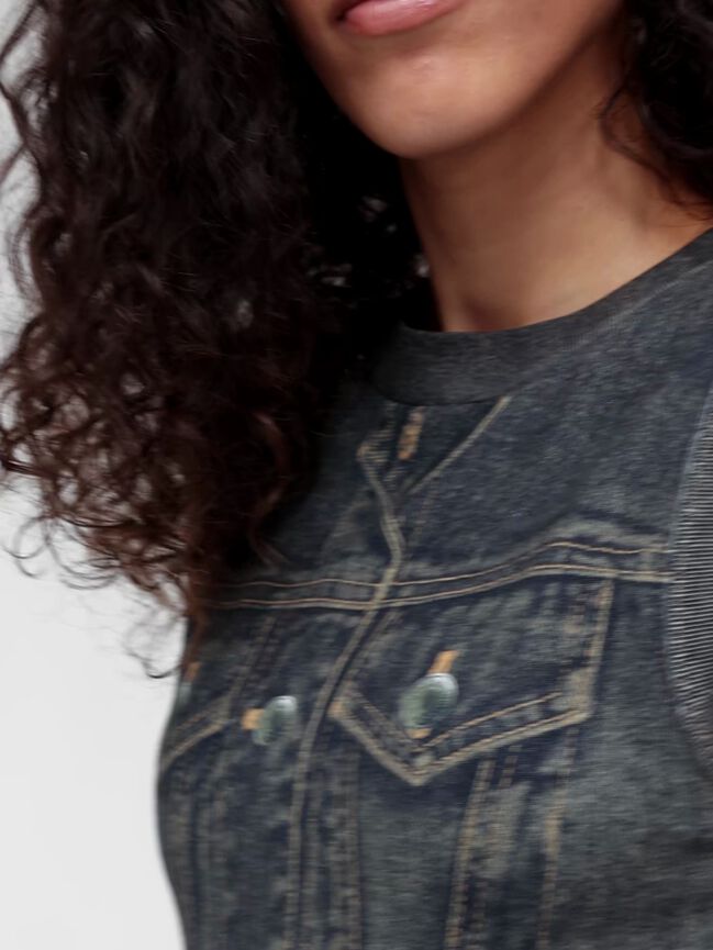 GapStudio Printed Denim Terry Dress gapstudio printed denim terry dress