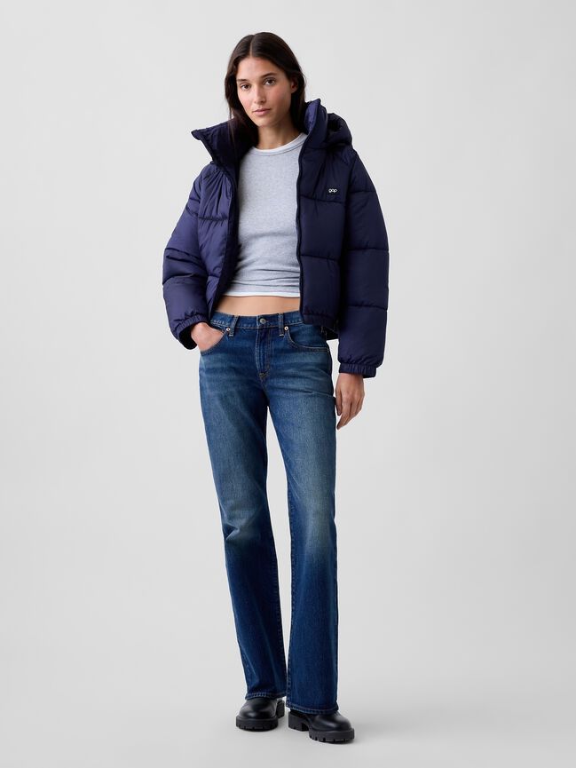 Oversized Hooded Crop Puffer Jacket gap oversized hooded crop puffer jacket