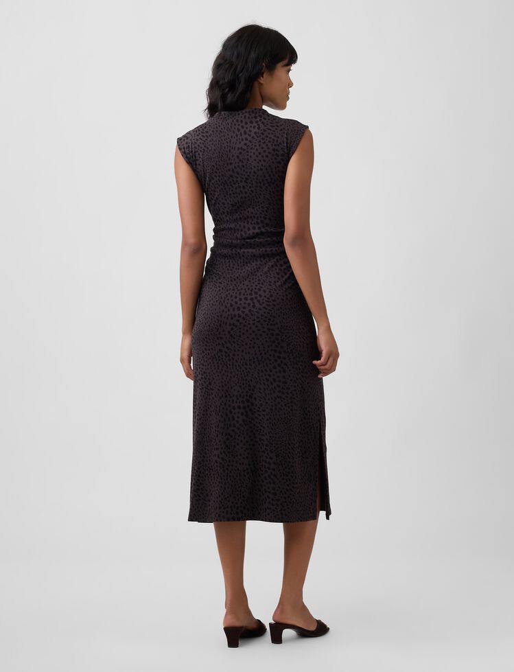 Modern Ribbed Sleeveless Mockneck Midi Dress gap modern ribbed sleeveless mockneck midi dress