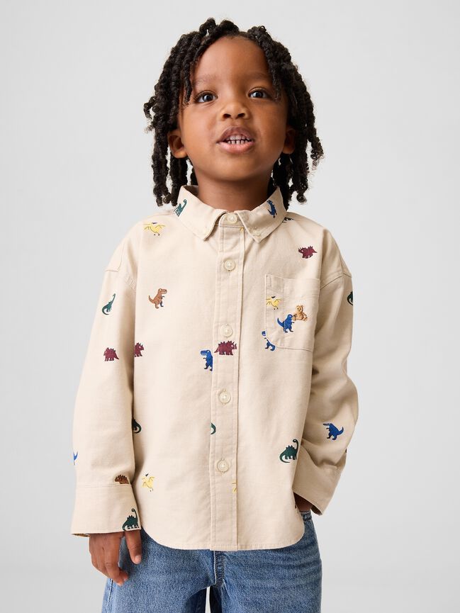 Baby & Toddler Print Oxford Big Shirt gap baby toddler print oxford big shirt