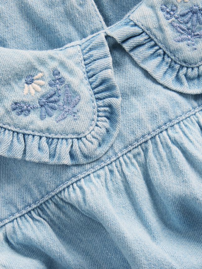 Baby Embroidered Denim Bubble Bodysuit gap baby embroidered denim bubble bodysuit